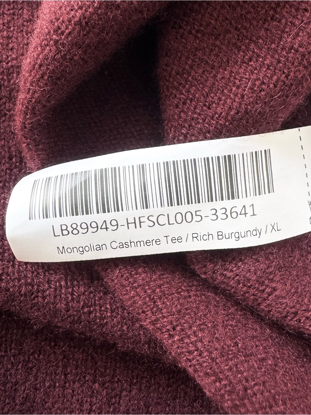 Quince Women’s Rich Burgundy 100% Mongolian Cashmere Tee Size XL - Picture 8 of 9